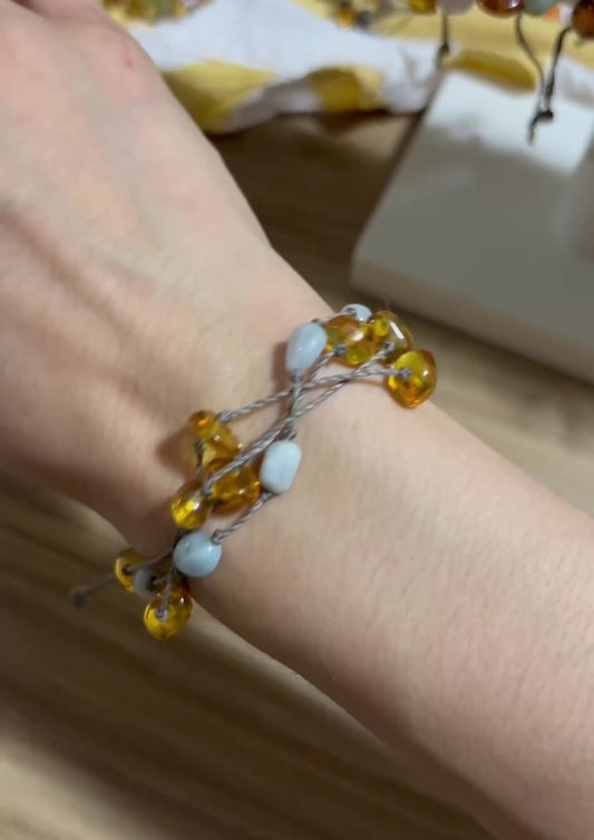 Pulsera artesanal con auténtico ámbar de Simojovel